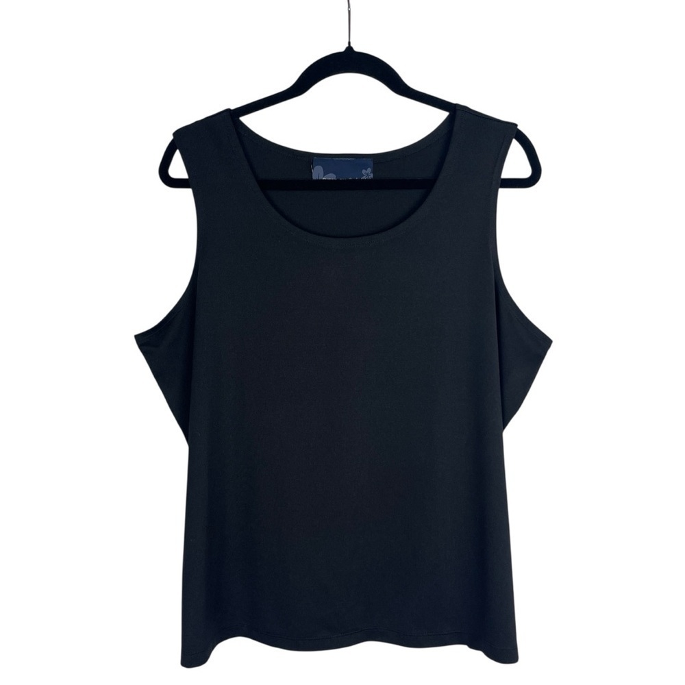 SUSAN GRAVER STYLE Classic Tank Top Shell Black Est Size 1X Sleeveless Capsule - Picture 1 of 6
